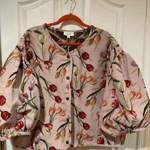 🌷 Boutique Floral Statement Jacket – Size 1X 🌷